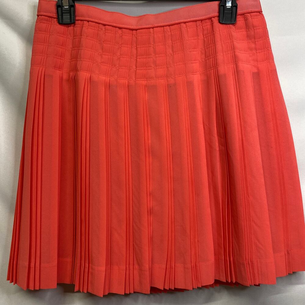 J Crew Woman's  Size 4 Orange Stitched  Pleated  Mini Skirt